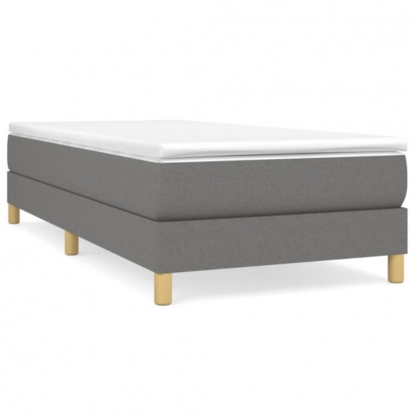 Lit avec matelas Gris foncé 80x200 cm Tissu