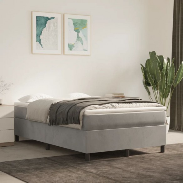 Lit Gris clair 120x200 cm Velours