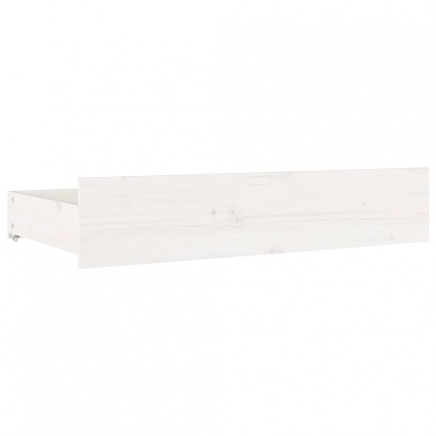 Tiroirs de lit 4 pcs Blanc Bois de pin massif