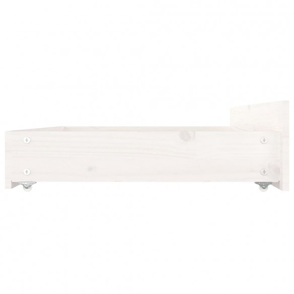 Tiroirs de lit 4 pcs Blanc Bois de pin massif Tiroirs de lit 4 pcs Blanc Bois de pin massif