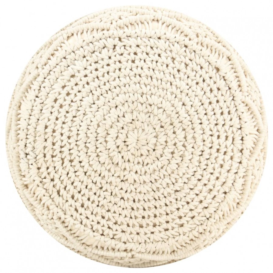 Pouf fait à la main en macramé 45x30 cm Coton