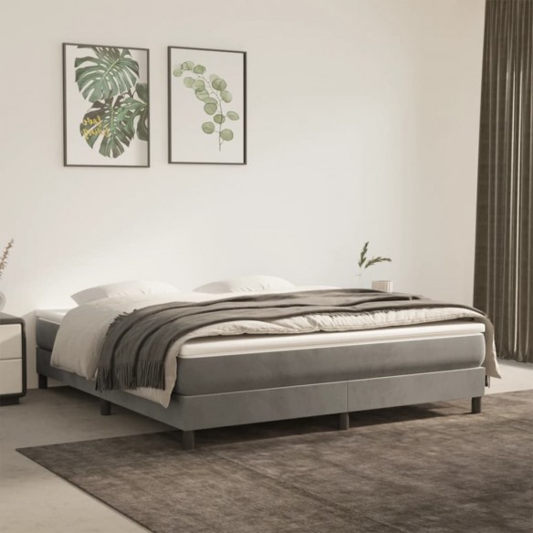 Lit Gris clair 180x200 cm Velours