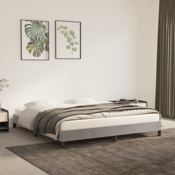 Lit Gris clair 180x200 cm Velours