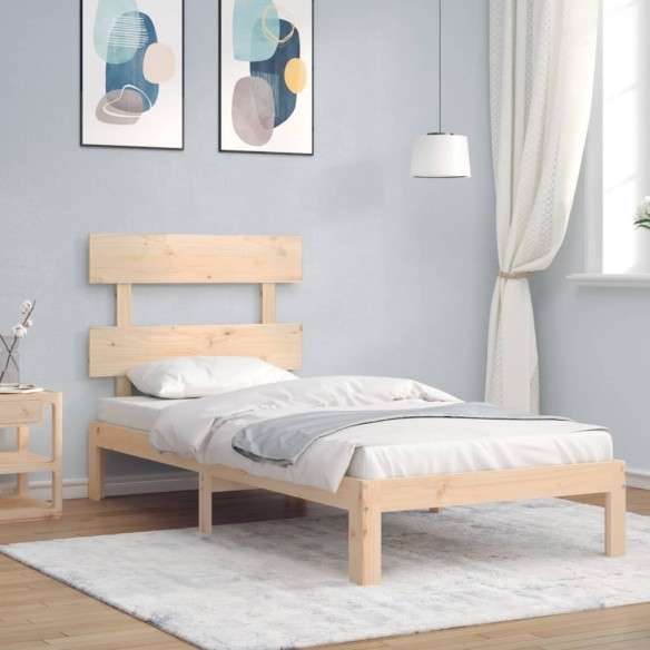 Lit avec tête de lit 90x200 cm bois massif