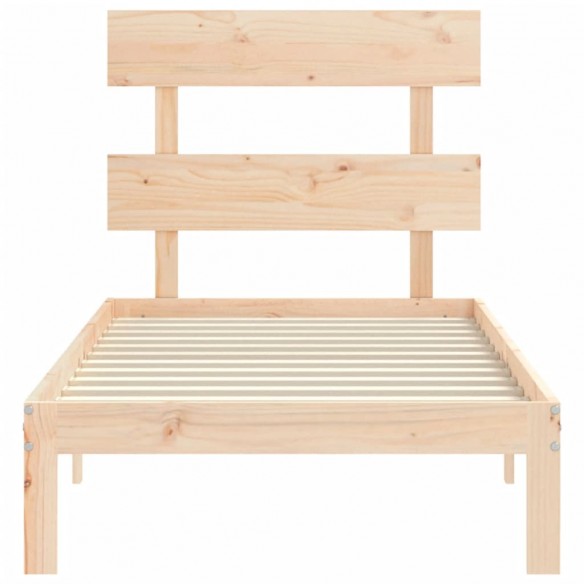 Lit avec tête de lit 90x200 cm bois massif