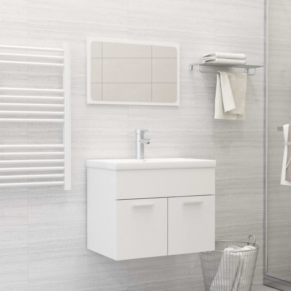 Ensemble de meubles de salle de bain Blanc Aggloméré