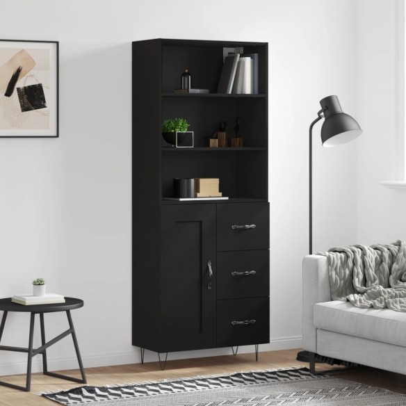 Buffet haut Noir 69,5x34x180 cm 