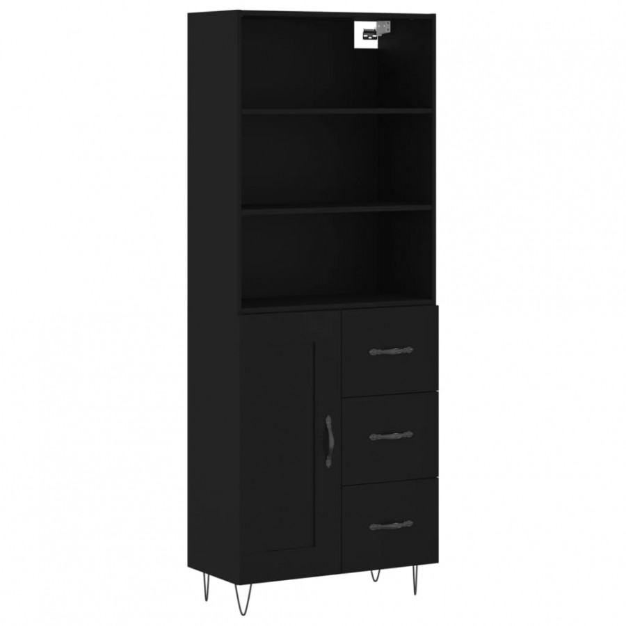 Buffet haut Noir 69,5x34x180 cm 