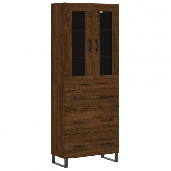 Buffet haut Chêne marron 69,5x34x180 cm 