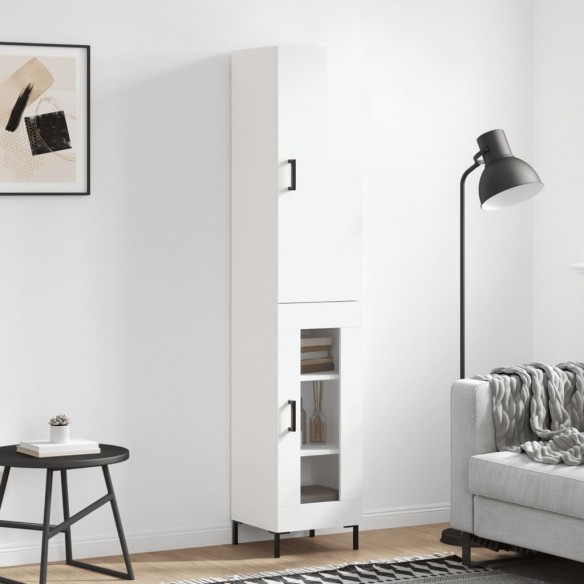 Buffet haut Blanc brillant 34,5x34x180 cm 