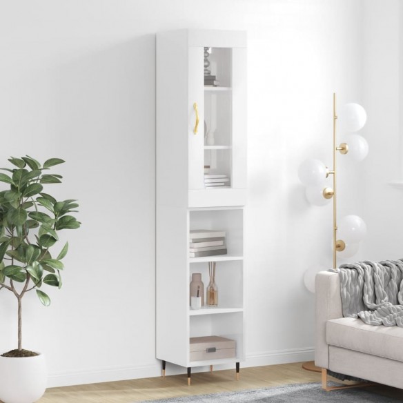 Buffet haut Blanc brillant 34,5x34x180 cm 