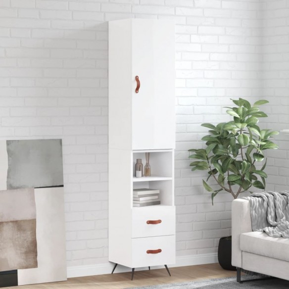 Buffet haut Blanc brillant 34,5x34x180 cm 