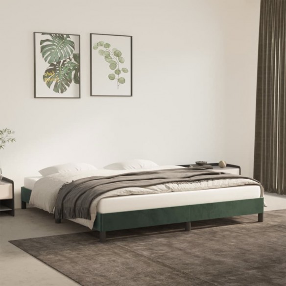 Lit Vert foncé 180x200 cm Velours