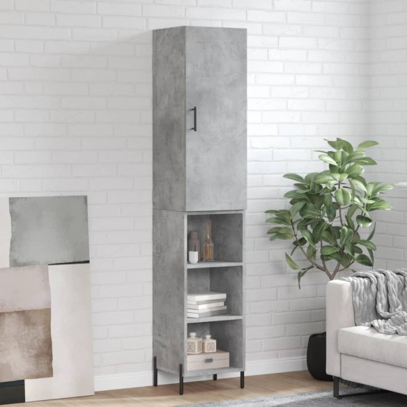 Buffet haut Gris béton 34,5x34x180 cm 