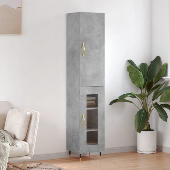 Buffet haut Gris béton 34,5x34x180 cm 