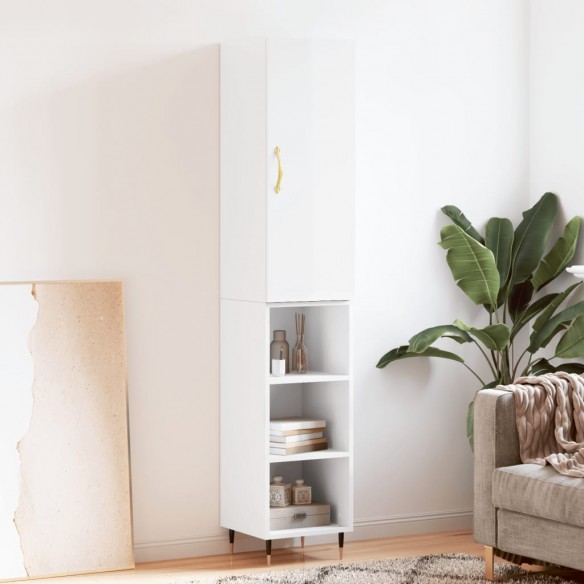 Buffet haut Blanc brillant 34,5x34x180 cm 