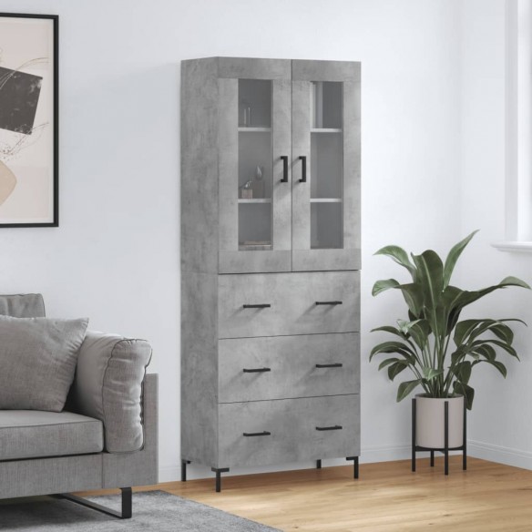 Buffet haut Gris béton 69,5x34x180 cm 