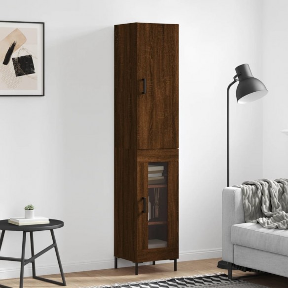 Buffet haut Chêne marron 34,5x34x180 cm 
