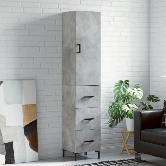 Buffet haut Gris béton 34,5x34x180 cm 