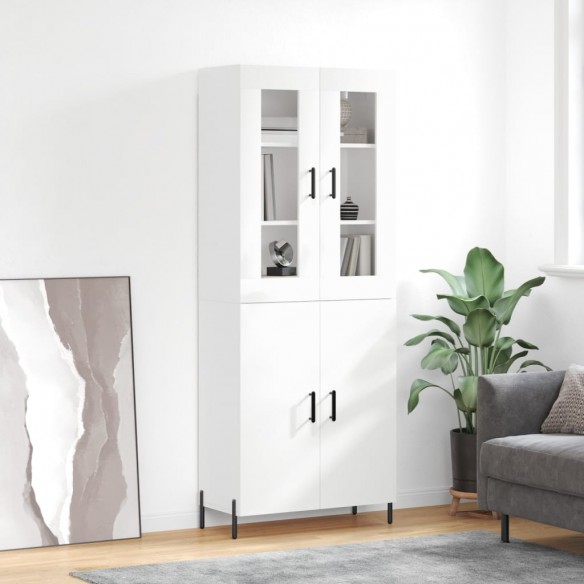 Buffet haut Blanc brillant 69,5x34x180 cm 