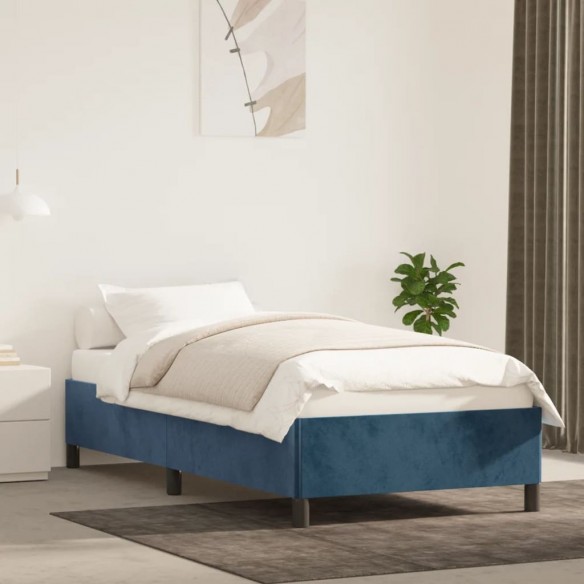 Lit Bleu foncé 100x200 cm Velours