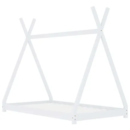 Lit d'enfant Blanc Bois de pin massif 90 x 200 cm 2