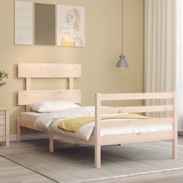 Lit avec tête de lit petit simple bois massif