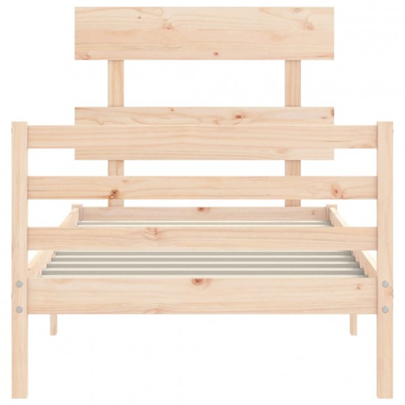 Lit avec tête de lit petit simple bois massif