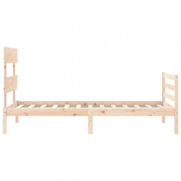 Lit avec tête de lit petit simple bois massif
