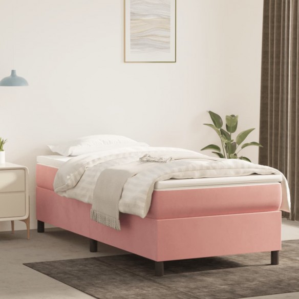 Lit Rose 90x200 cm Velours