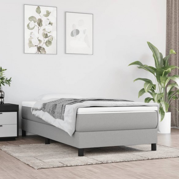 Lit Gris clair 80x200 cm Tissu