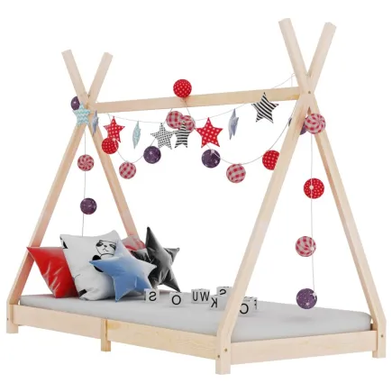 Lit d'enfant Bois de pin massif 90 x 200 cm