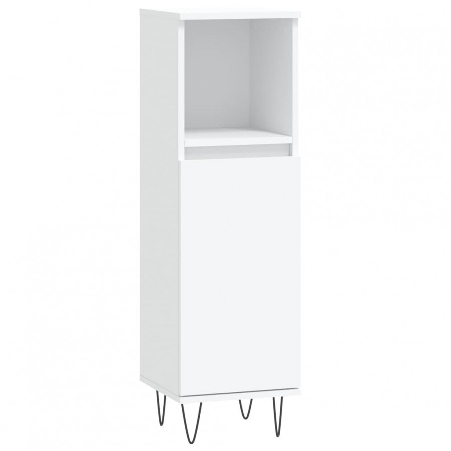 Armoire de salle de bain blanc 30x30x100 cm bois d'ingénierie