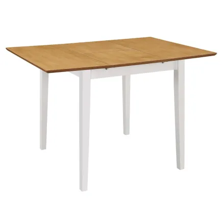 Ensemble Table extensible de salle à manger + 4 chaises coloris bois, blanc 2