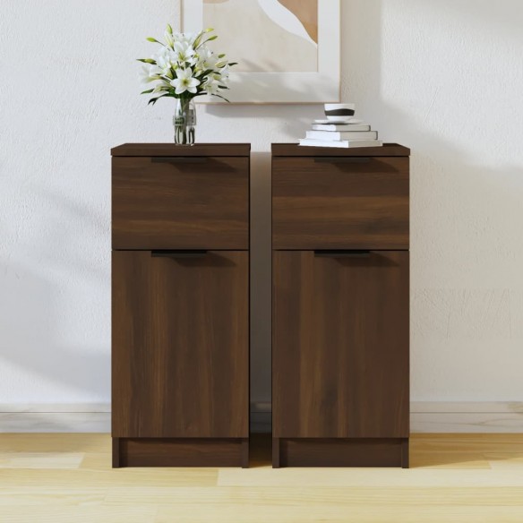 Buffets 2 pcs Chêne marron 30x30x70 cm 