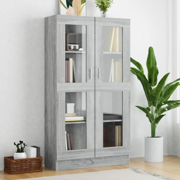 Armoire à vitrine Sonoma gris 82,5x30,5x150cm 