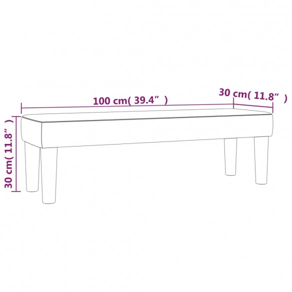 Banc Gris foncé 100x30x30 cm Tissu Banc Gris foncé 100x30x30 cm Tissu