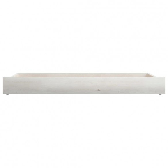 Tiroirs de lit 2 pcs Blanc Bois de pin massif Tiroirs de lit 2 pcs Blanc Bois de pin massif