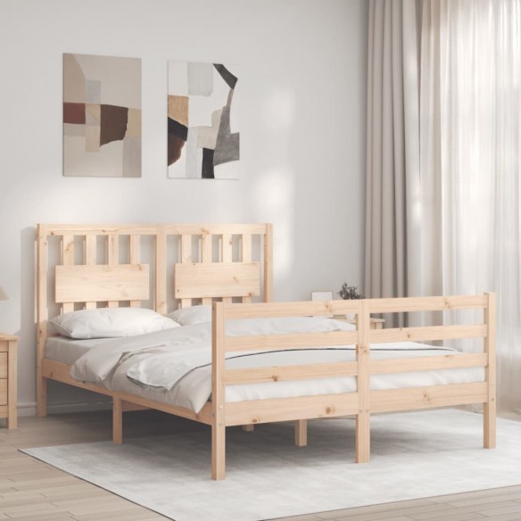Lit avec tête de lit 140x200 cm bois massif