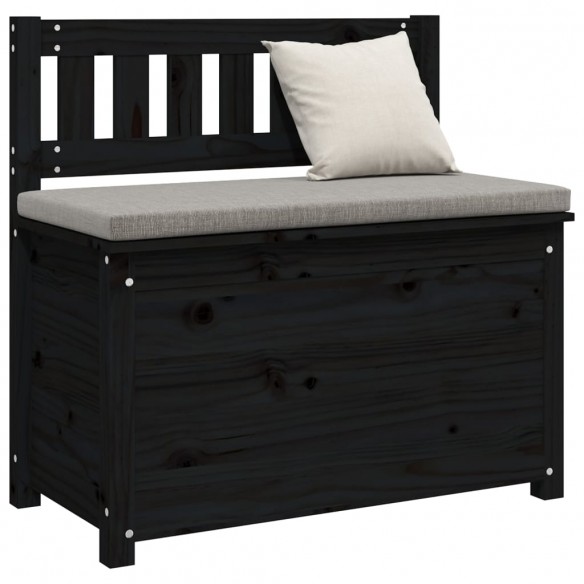 Banc Noir 80x41x77 cm Bois de pin massif Banc Noir 80x41x77 cm Bois de pin massif