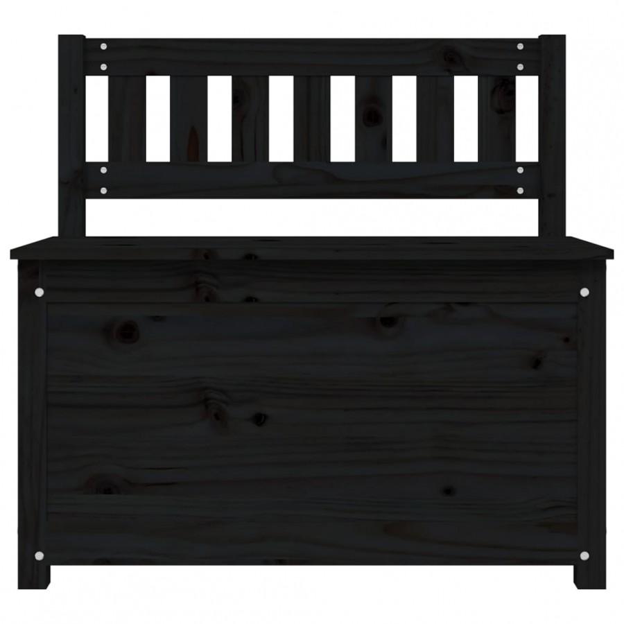 Banc Noir 80x41x77 cm Bois de pin massif