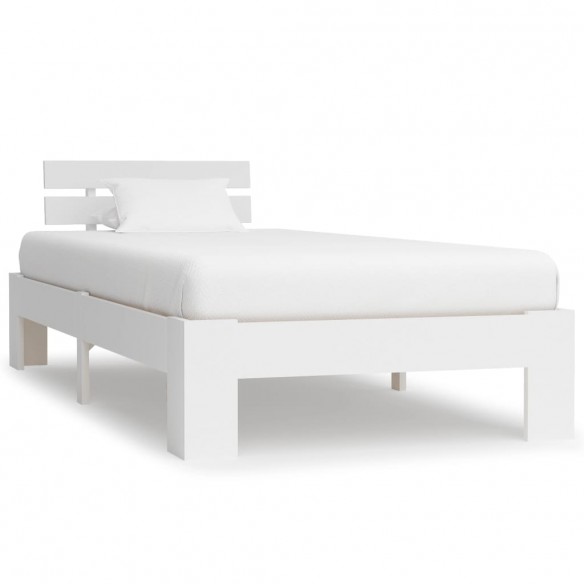 Lit Blanc Bois de pin massif 90 x 200 cm