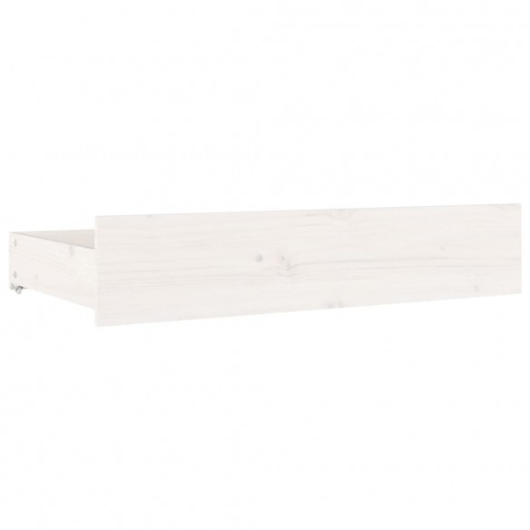 Tiroirs de lit 4 pcs Blanc Bois de pin massif Tiroirs de lit 4 pcs Blanc Bois de pin massif