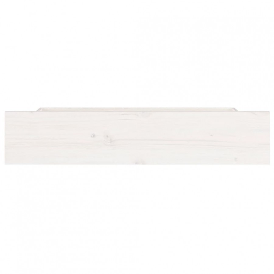 Tiroirs de lit 4 pcs Blanc Bois de pin massif