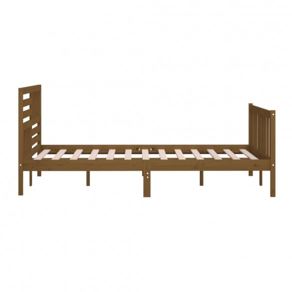 Lit Marron miel Bois massif 200x200 cm