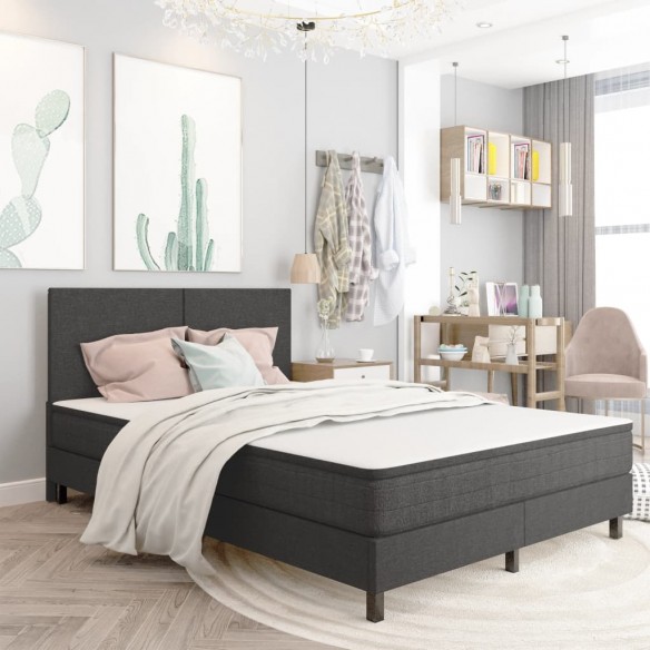 Lit Gris Tissu 140x200 cm