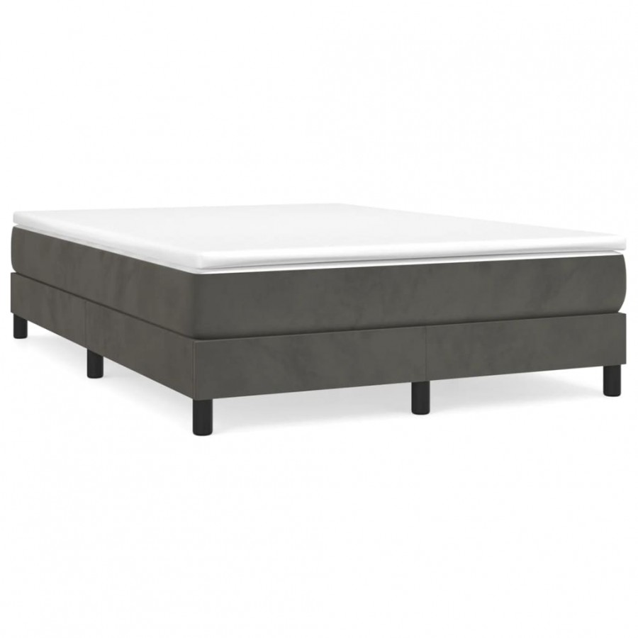 Lit Gris foncé 140x190 cm Velours