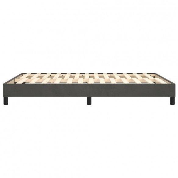 Lit Gris foncé 140x190 cm Velours