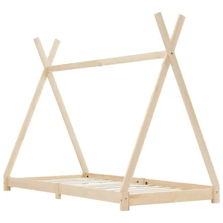 Lit d'enfant Bois de pin massif 70x140 cm 2