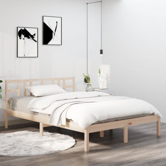 Lit Bois de pin massif 140x190 cm